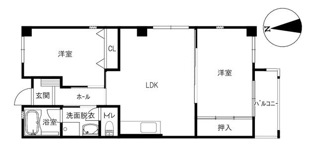 エスペランス(2LDK/2階)の間取り写真