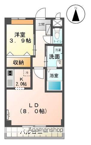 コンフォールそよ風(1LDK/2階)の間取り写真