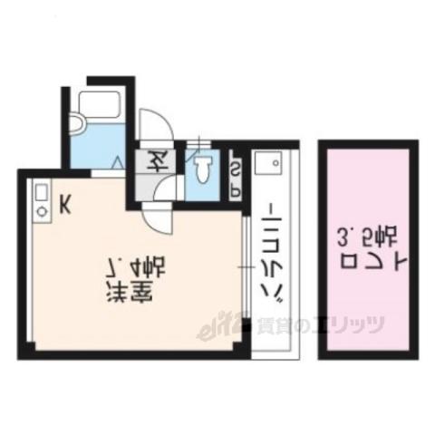 フジハイツ(1K/3階)の間取り写真