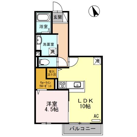 クレールコート(1LDK/2階)の間取り写真