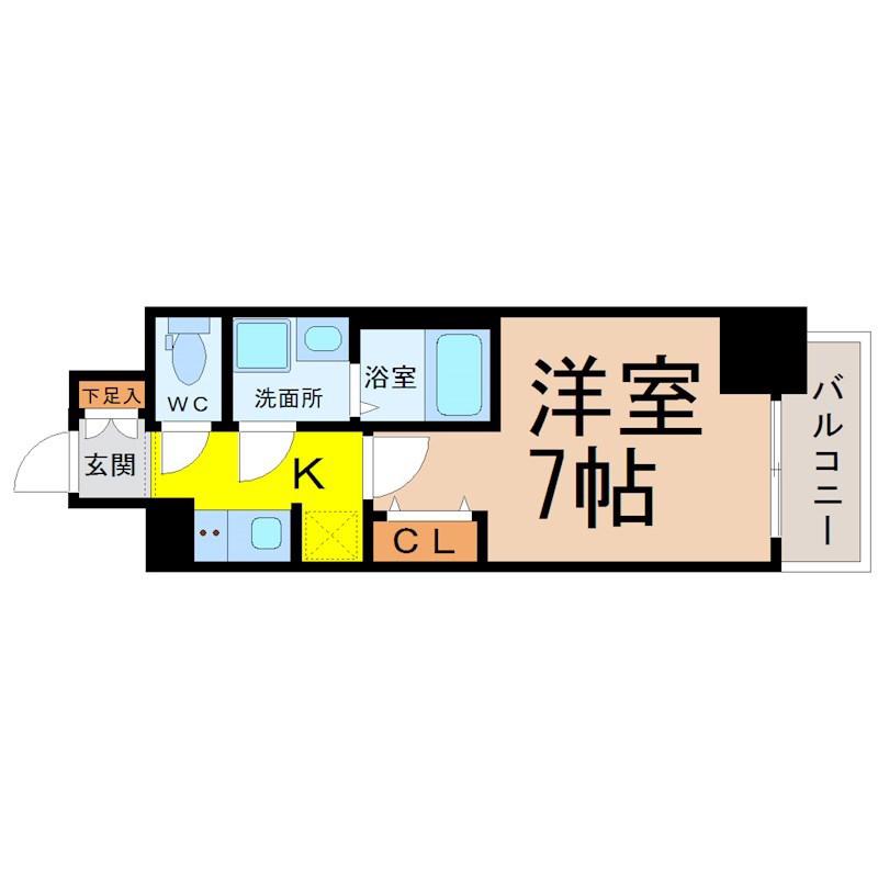 S-RESIDENCE鶴舞駅前(1K/9階)の間取り写真