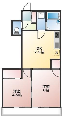 ラフォーレII(2DK/3階)の間取り写真