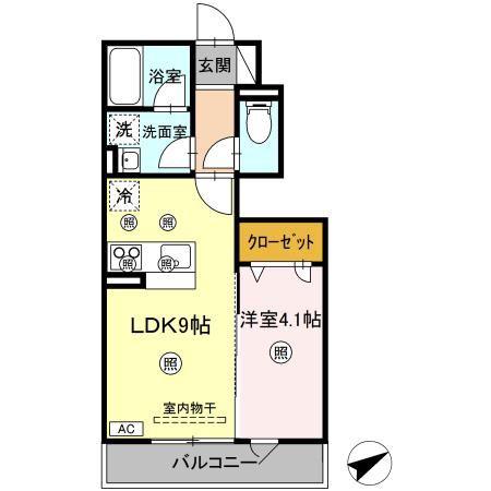 TORISIA川口(1LDK/1階)の間取り写真