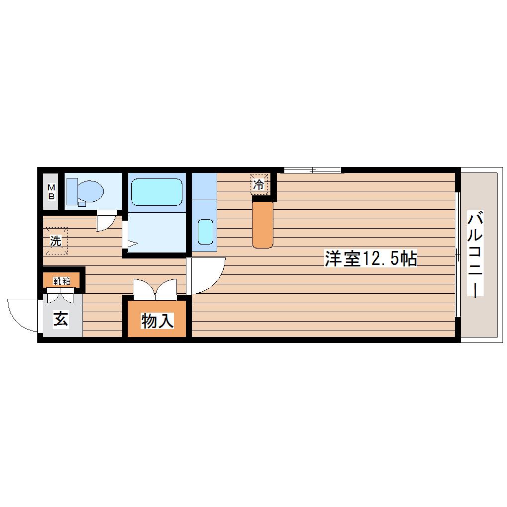 シェリノ長町(ワンルーム/3階)の間取り写真