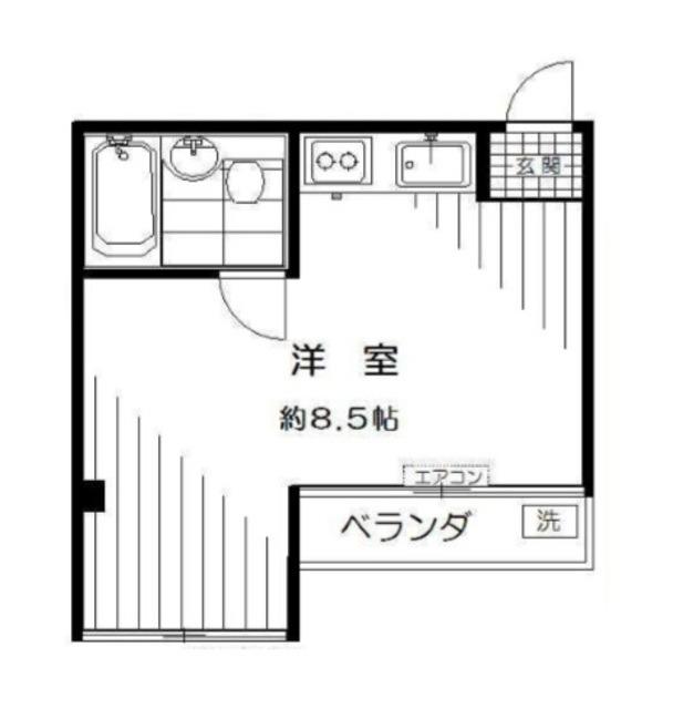オリエンタルハイツ(ワンルーム/5階)の間取り写真