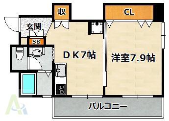 小川マンション(1DK/1階)の間取り写真