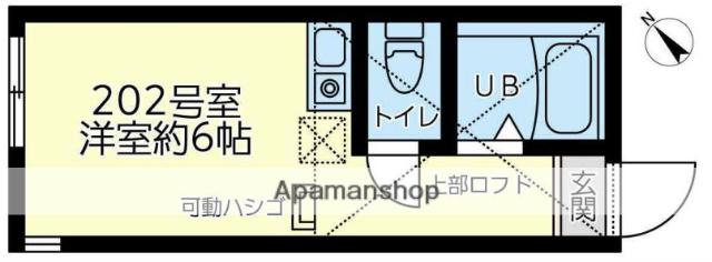 ユナイト四谷クラウド(ワンルーム/2階)の間取り写真