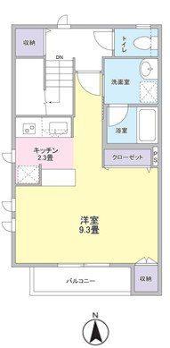 パステルコート(1K/2階)の間取り写真