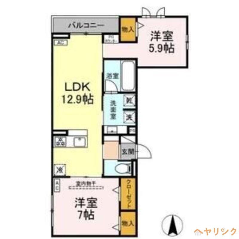 WILLKOMMEN(2LDK/2階)の間取り写真