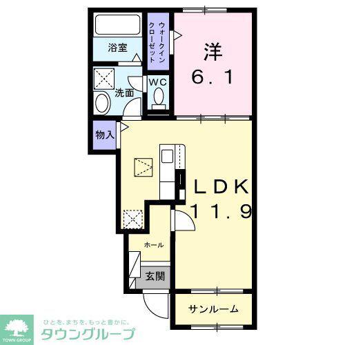 グランテラス V(1LDK/1階)の間取り写真