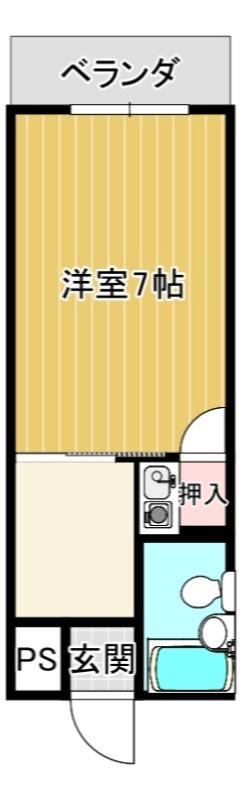 コーポパサージュ(ワンルーム/3階)の間取り写真