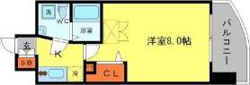 AFFLUENCE難波(1K/9階)の間取り写真