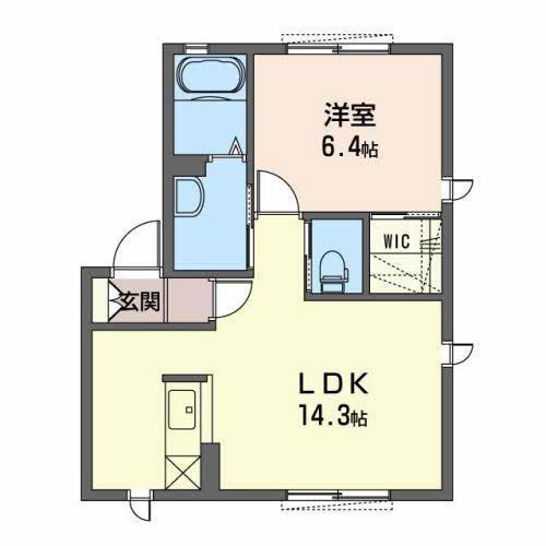 グレースビュー幸(1LDK/1階)の間取り写真