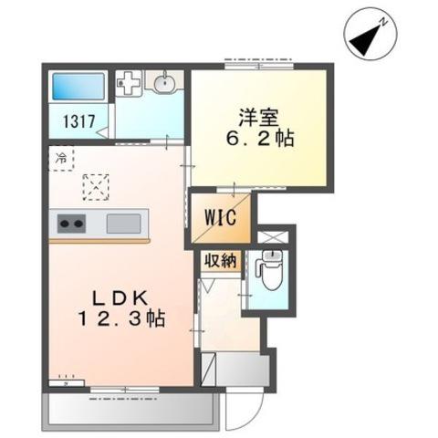 グレーシア(1LDK/1階)の間取り写真