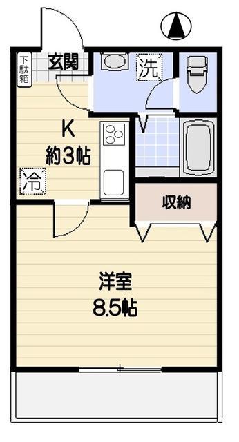 ロイヤルパレス(1K/3階)の間取り写真