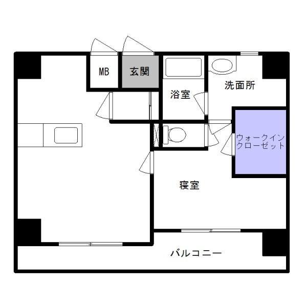 J-7 (1LDK/1階)の間取り写真