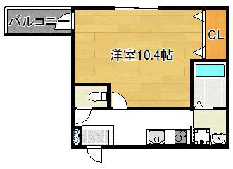 フジパレス長原Ⅰ番館(1K/1階)の間取り写真