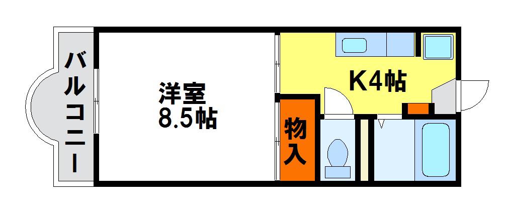 カーサアルカディア(1K/2階)の間取り写真