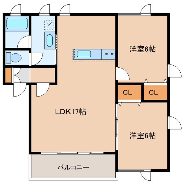 MAISON DE JAPONISME公園通II(2LDK/1階)の間取り写真