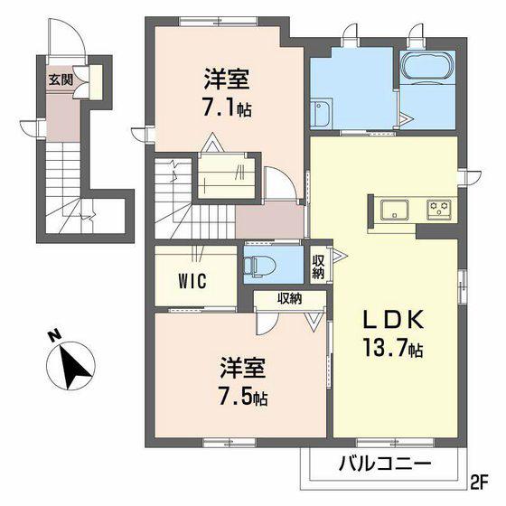 CASA M III(2LDK/2階)の間取り写真