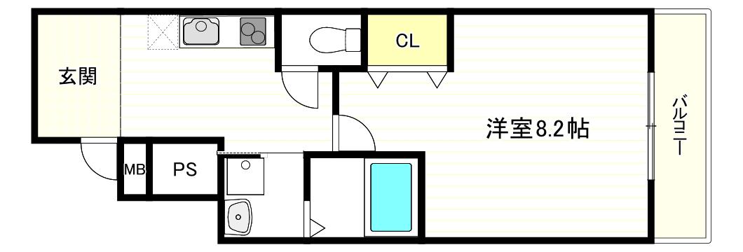 フジパレス住吉山之内III番館(1K/2階)の間取り写真