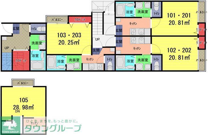 FLAQS(1K/1階)の間取り写真