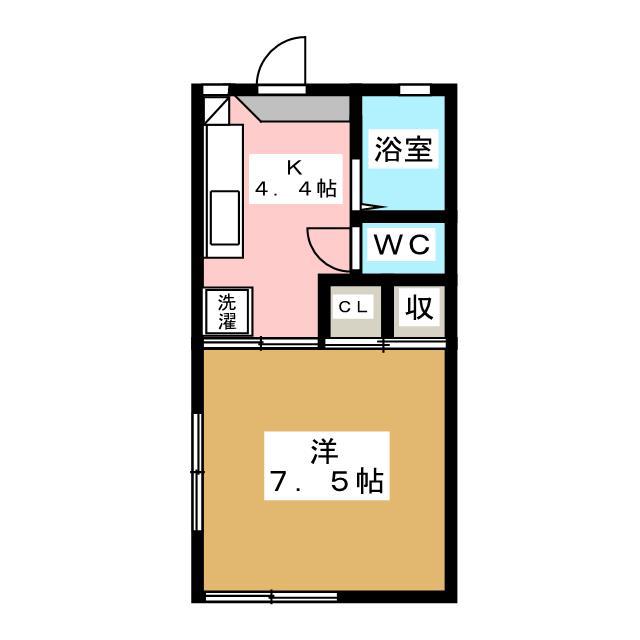 ハイマート西林(1K/2階)の間取り写真