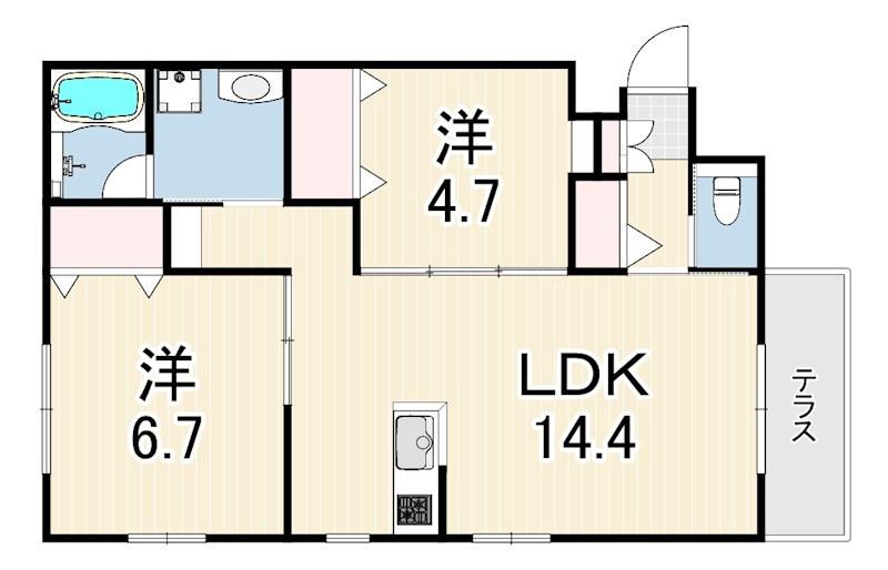 ブルーリッジ(2LDK/1階)の間取り写真