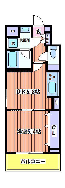 エスペランサ立川(1DK/3階)の間取り写真