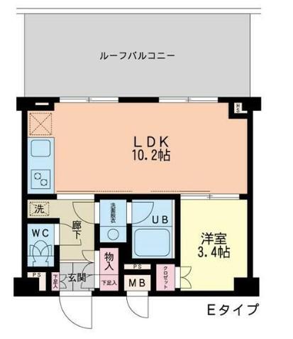 エスティメゾン代沢(1LDK/3階)の間取り写真
