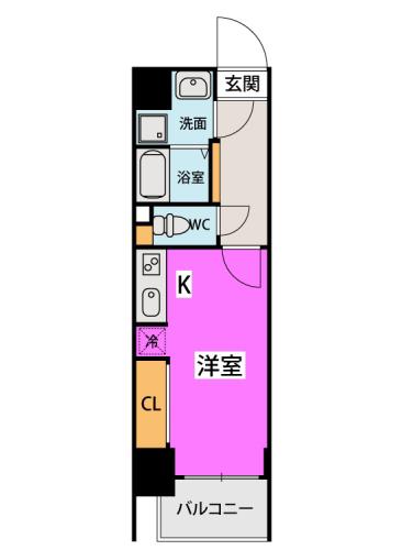 21テクノロジー(ワンルーム/9階)の間取り写真