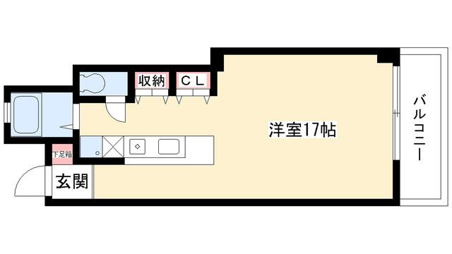 ベレーザ香久山(ワンルーム/4階)の間取り写真