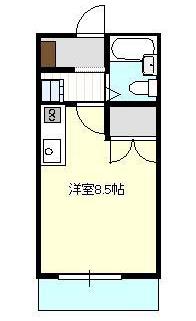 カーサコペル(ワンルーム/2階)の間取り写真