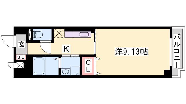 ラ・ブローテ東加古川(1K/6階)の間取り写真