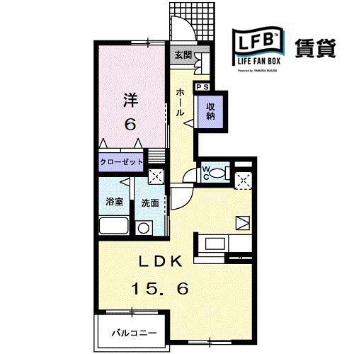 シンフォニー(1LDK/1階)の間取り写真