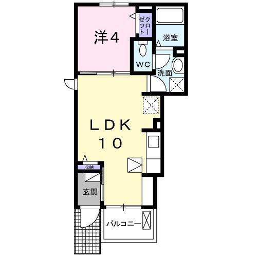 ルーベル土器 A(1LDK/1階)の間取り写真