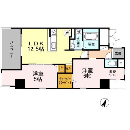 テラス天の川(2LDK/8階)の間取り写真