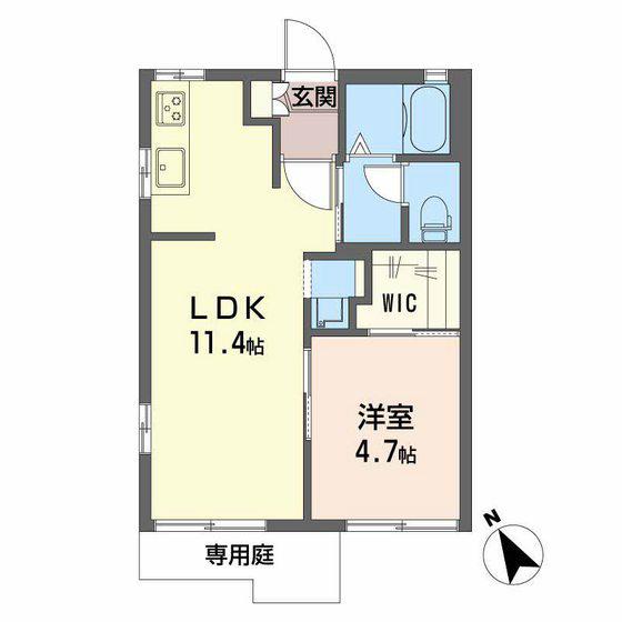 神田レジデンス(1LDK/1階)の間取り写真
