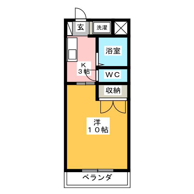NAGAII(1K/2階)の間取り写真