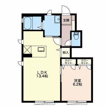 MAST TOWN 小山(1LDK/1階)の間取り写真