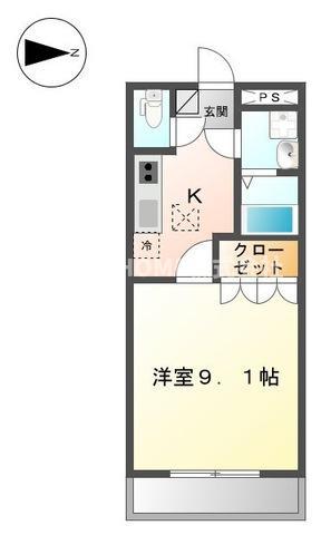 サニーコート・JOH(1K/1階)の間取り写真