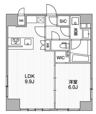 オルタナ銀座(1LDK/2階)の間取り写真