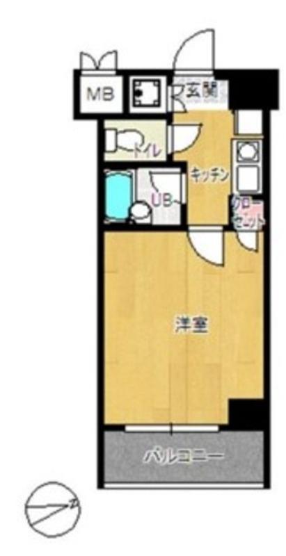 ルーブル新橋(1K/5階)の間取り写真