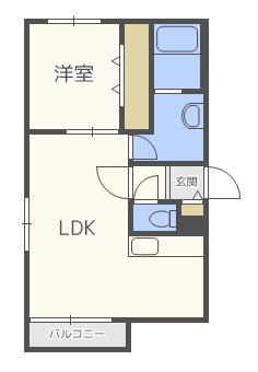 バイラ白石本通(1LDK/3階)の間取り写真