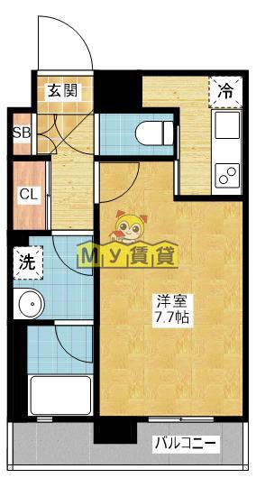 ヴィラエーデル名駅(1K/6階)の間取り写真