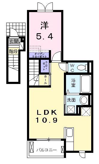 JR東北本線 矢幅駅 徒歩29分 3階建 築12年(1LDK/2階)の間取り写真
