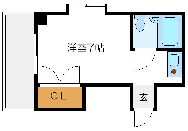 中里ハイツ(ワンルーム/3階)の間取り写真