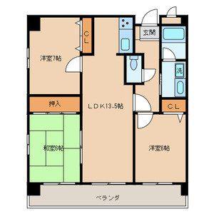 パストラール(3LDK/7階)の間取り写真