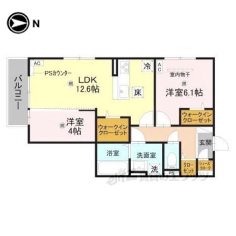 RETOLIA小綱(2LDK/1階)の間取り写真