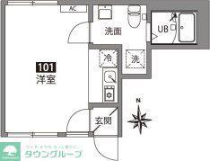 お花茶屋1丁目(ワンルーム/1階)の間取り写真